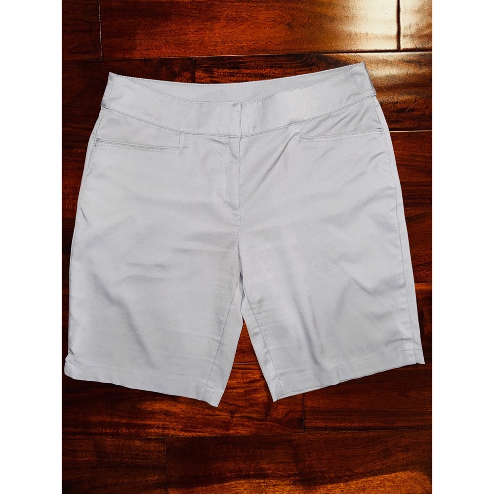 Perry Ellis Shorts Mens 31 Light Gray Excellent Flat Front Stretch Golf Casual